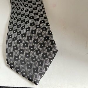 Stanford tie black and grey and white 57” long